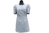 Image 1 of BLUE DENIM PUFF SLEEVE DRESS 