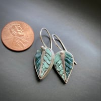 Image 2 of Sage Green Leaf Earrings