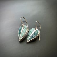 Image 1 of Sage Green Leaf Earrings