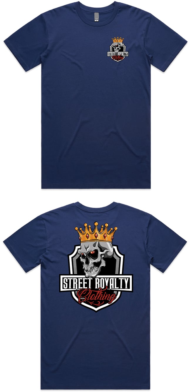Uni Sex Street Royalty Navy T-Shirt (Skull)