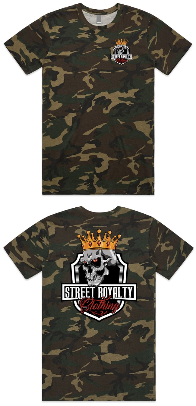 Uni Sex Street Royalty Camo T-Shirt (Skull)