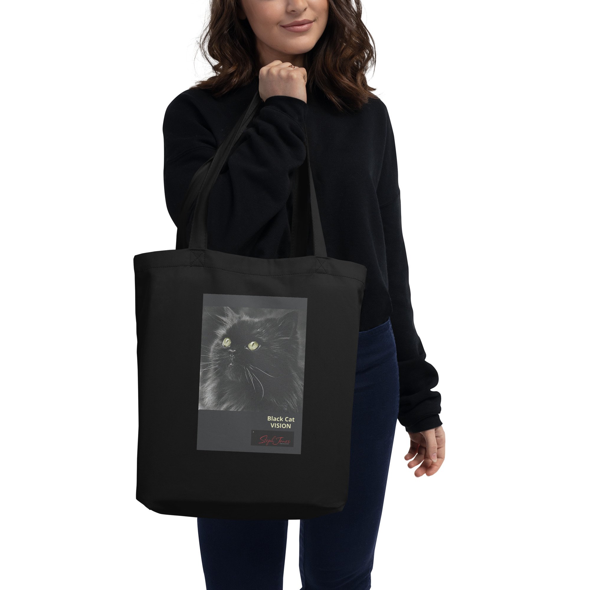Image of Black Cat VISION Eco Tote Bag