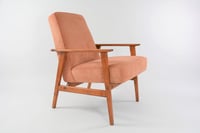 Image 1 of Fauteuil FOX velours côtelé rose peche