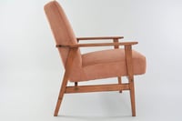 Image 3 of Fauteuil FOX velours côtelé rose peche