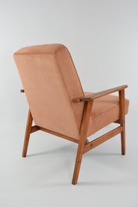 Image 4 of Fauteuil FOX velours côtelé rose peche