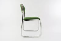 Image 3 of 6 Chaises traineau chromés vertes 