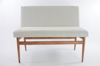 Image 1 of Banquette et fauteuil gris bleu chiné