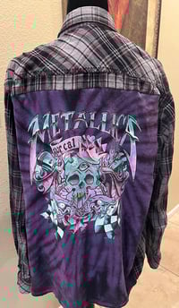 Vintage Black/Gray/Plum Flannel Shirt Metallica