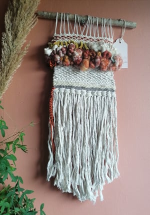 Rust art yarn weave wallhanging 