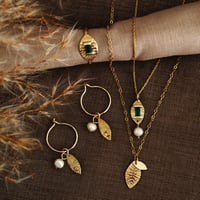 Image 2 of Eco Gold And Agate Pearl Necklace