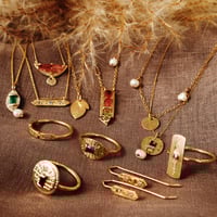 Image 5 of Eco Gold And Agate Pearl Necklace