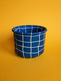 Image 2 of Plant pot 'blau kariert'