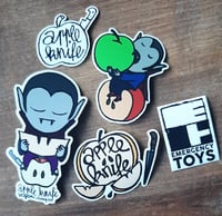 Set of 5 stickers Apple knife