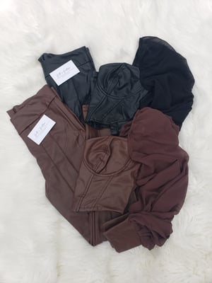 Image of Romance 2 Piece Faux Leather Set 