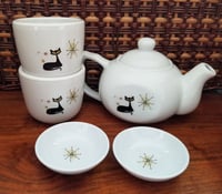 Image 1 of mid century atomic cat starburst tea set