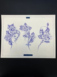 Blue Bic Pen Print