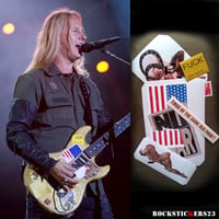 Image 1 of Jerry Cantrell guitar stickers "NO WAR" G&L Rampage decal Alice in Chains set 7