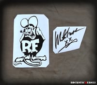 Image 2 of Mike Ness guitar stickers Rat Fink vinyl Hot Rod Social Distortion + autograph
