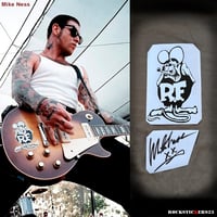 Image 1 of Mike Ness guitar stickers Rat Fink vinyl Hot Rod Social Distortion + autograph