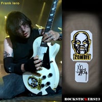 Image 1 of Frank Iero guitar sticker Zombie Gibson decal The Phantom Creeps My Chemical Romance plus autograph 