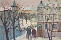 20th Century Swedish School ‘Travellers in a Snowy Street’