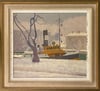 20th Century Swedish School ‘Steam Tug in Winter' circa 1950 DF