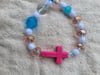 Pink Cross Bracelet