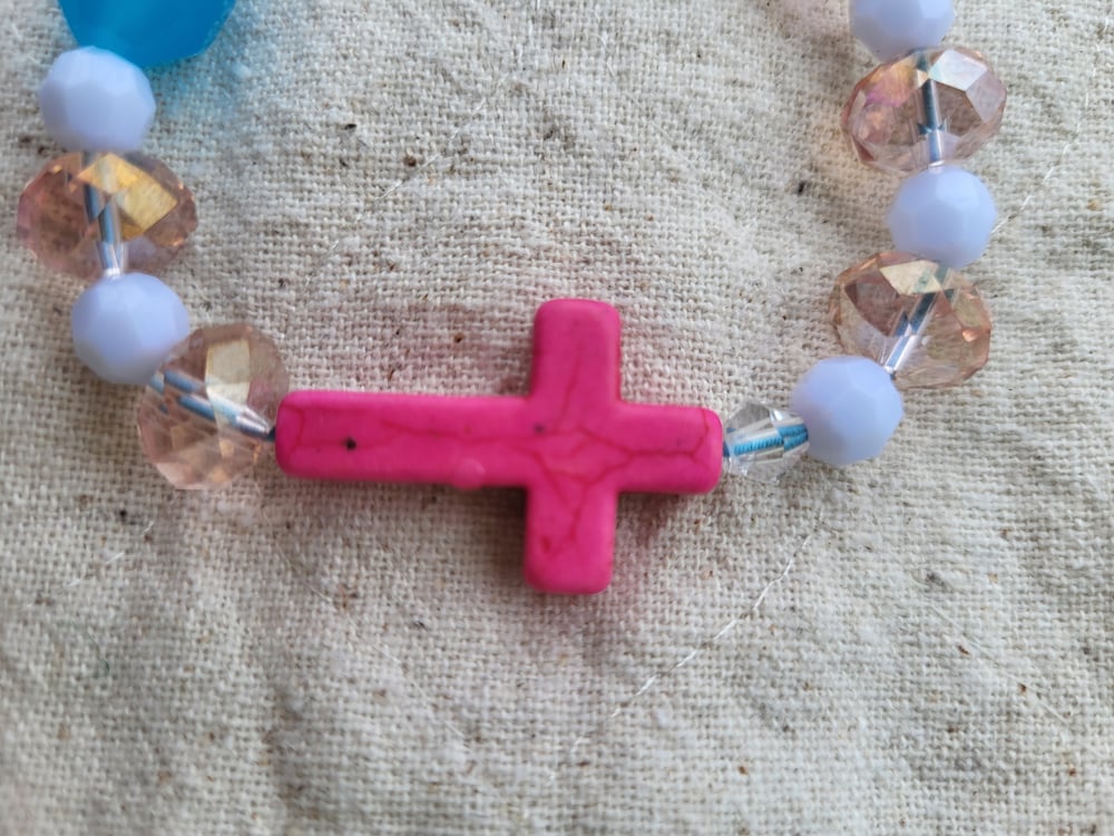 Pink Cross Bracelet