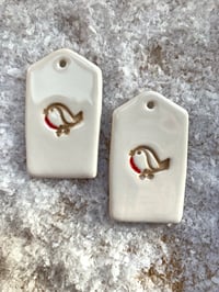 Image 1 of Ceramic Christmas rectangular Tags