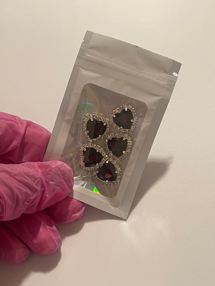 Image of DARK PURPLE BLING HEARTS