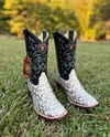 Los Altos Men’s Natural Python Wide Square Toe Boots