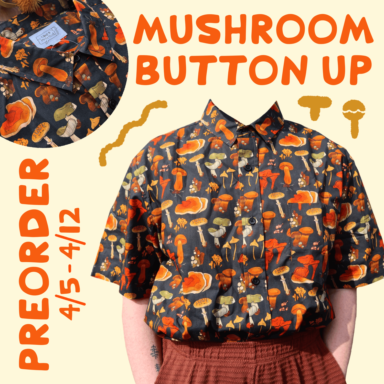 Mushroom Button Ups *PREORDER* (CM)