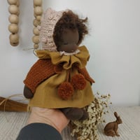 Image 3 of MipiMopi 8 inches tall waldorf inspired choco doll in rusty bunny suit