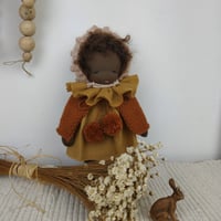 Image 4 of MipiMopi 8 inches tall waldorf inspired choco doll in rusty bunny suit