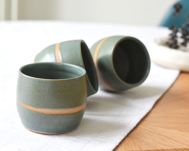 TUMBLER - Split-Glazed Green