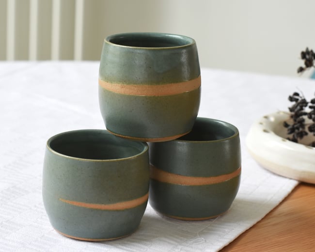TUMBLER - Split-Glazed Green