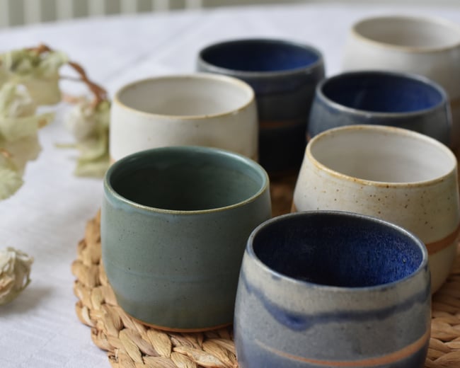 TUMBLER - Split-Glazed Green