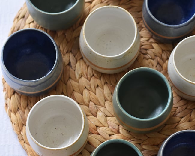 TUMBLER - Split-Glazed Blue