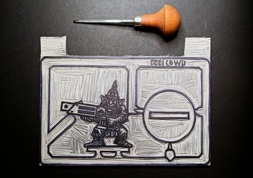 Goblin Sprue Linocut print