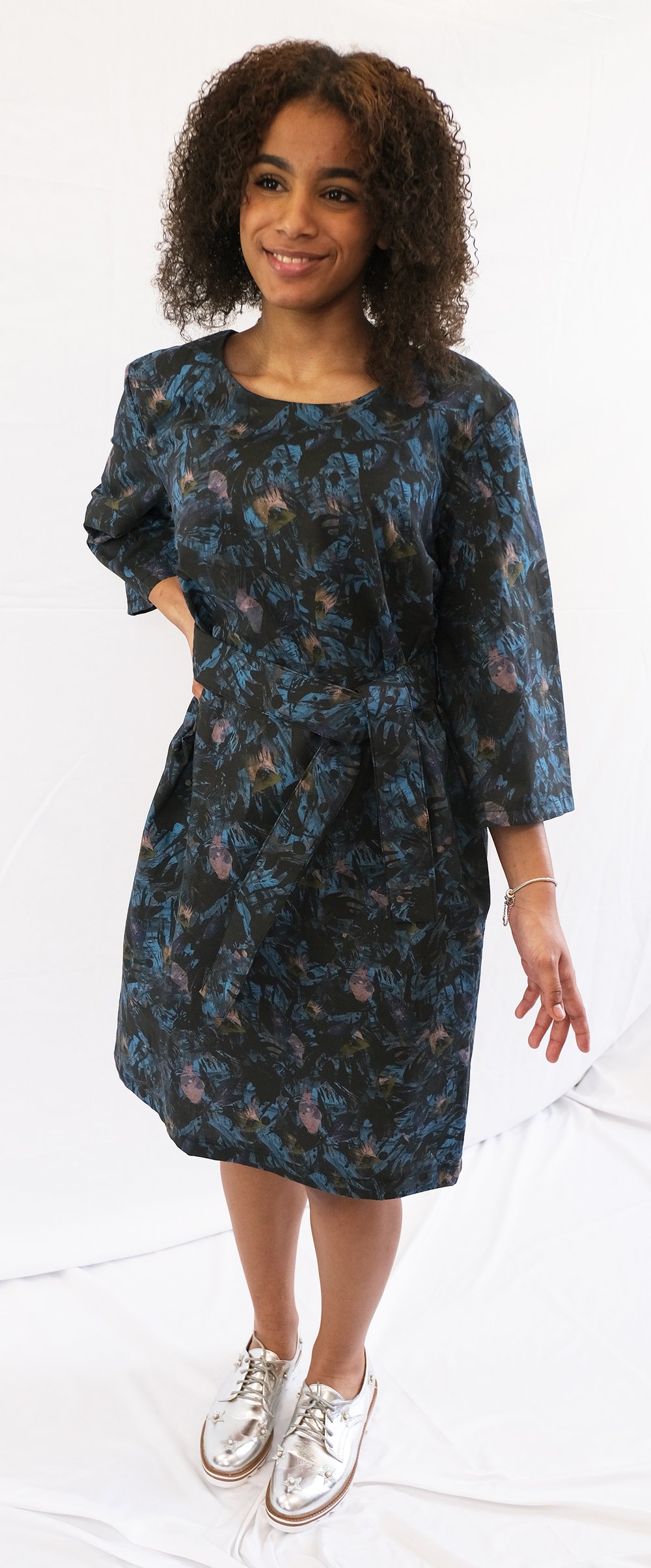 Image of Lucienne Dress 3/4 length trumpet sleeve with pockets 