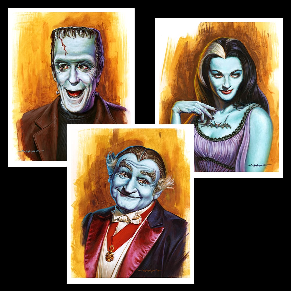"The Monsters Next Door" - 8" x 10"  limited edition gicleé set of 3