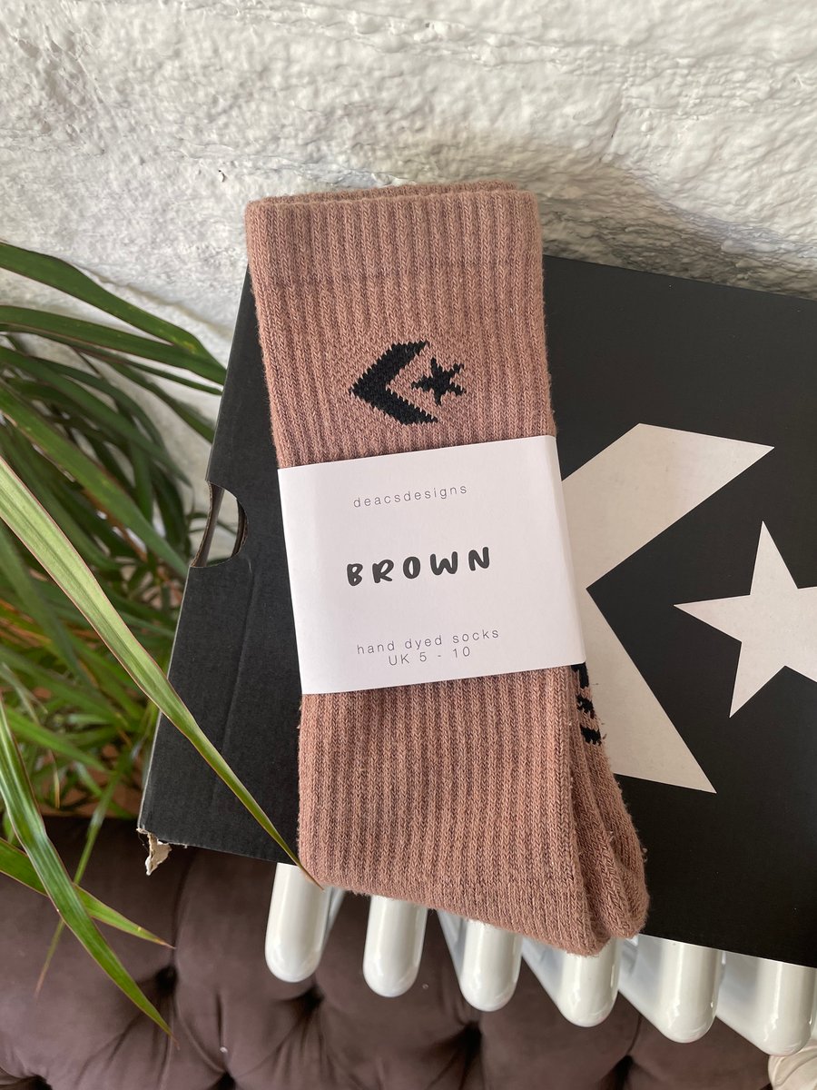 Brown Custom Crew Socks DeacsDesigns
