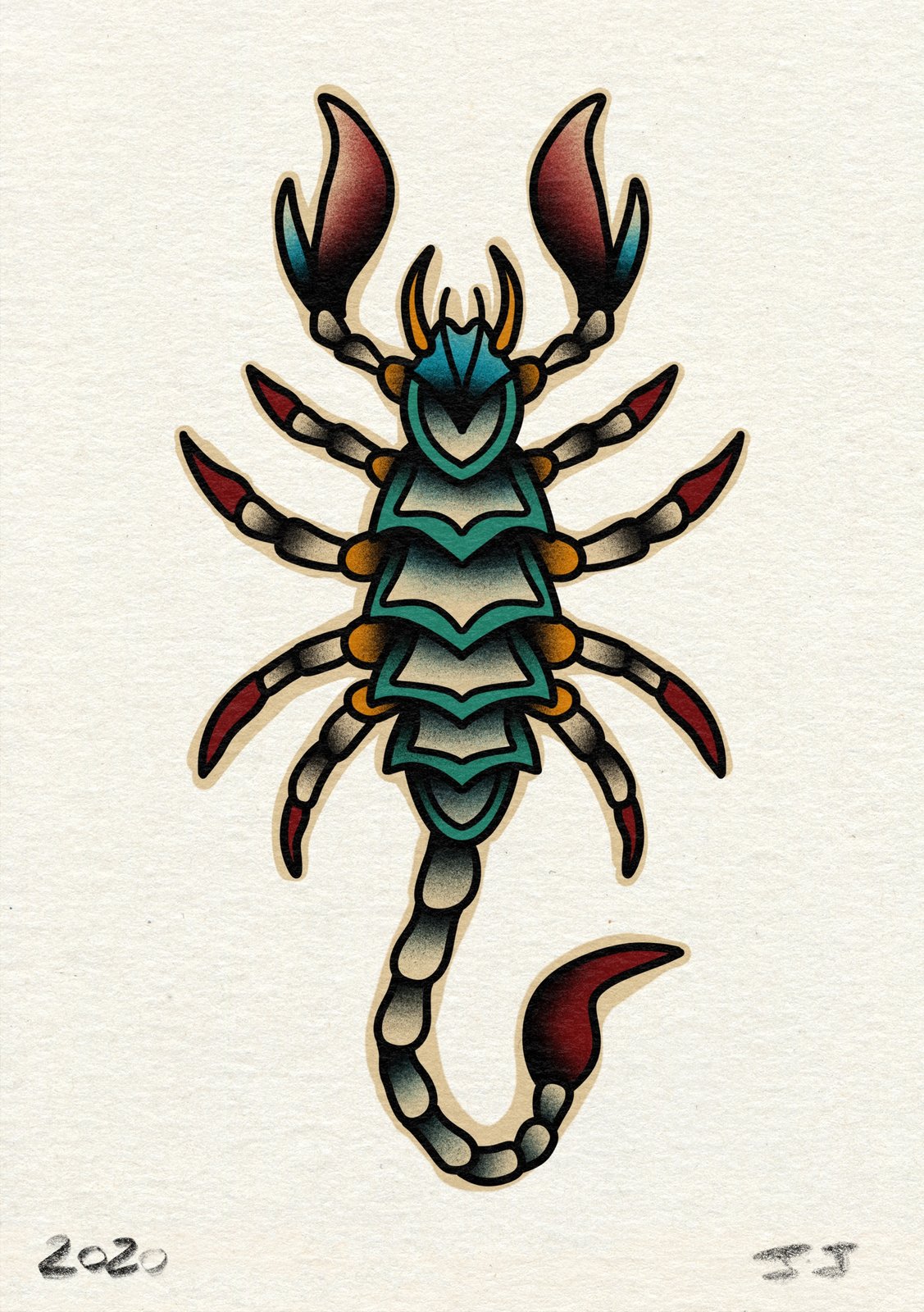 Premium Vector  Scorpion traditional tattoo