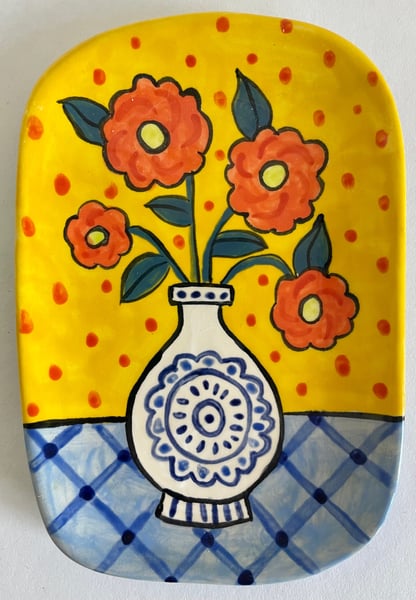 Image of 151 Small Yellow and Blue Platter