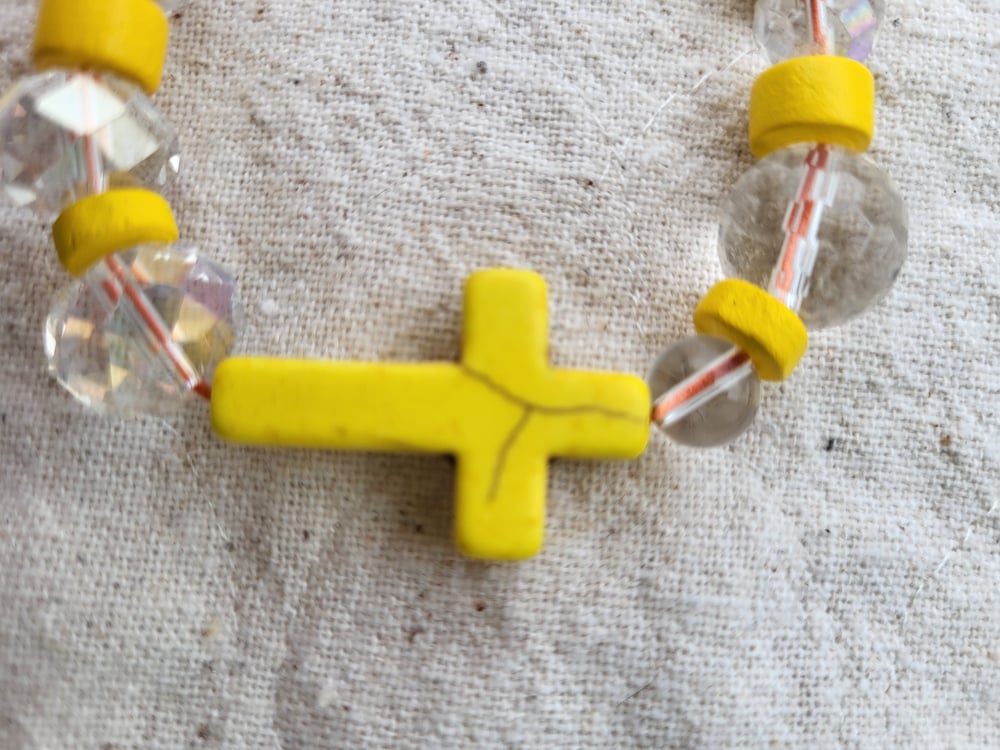 Yellow cross Bracelet