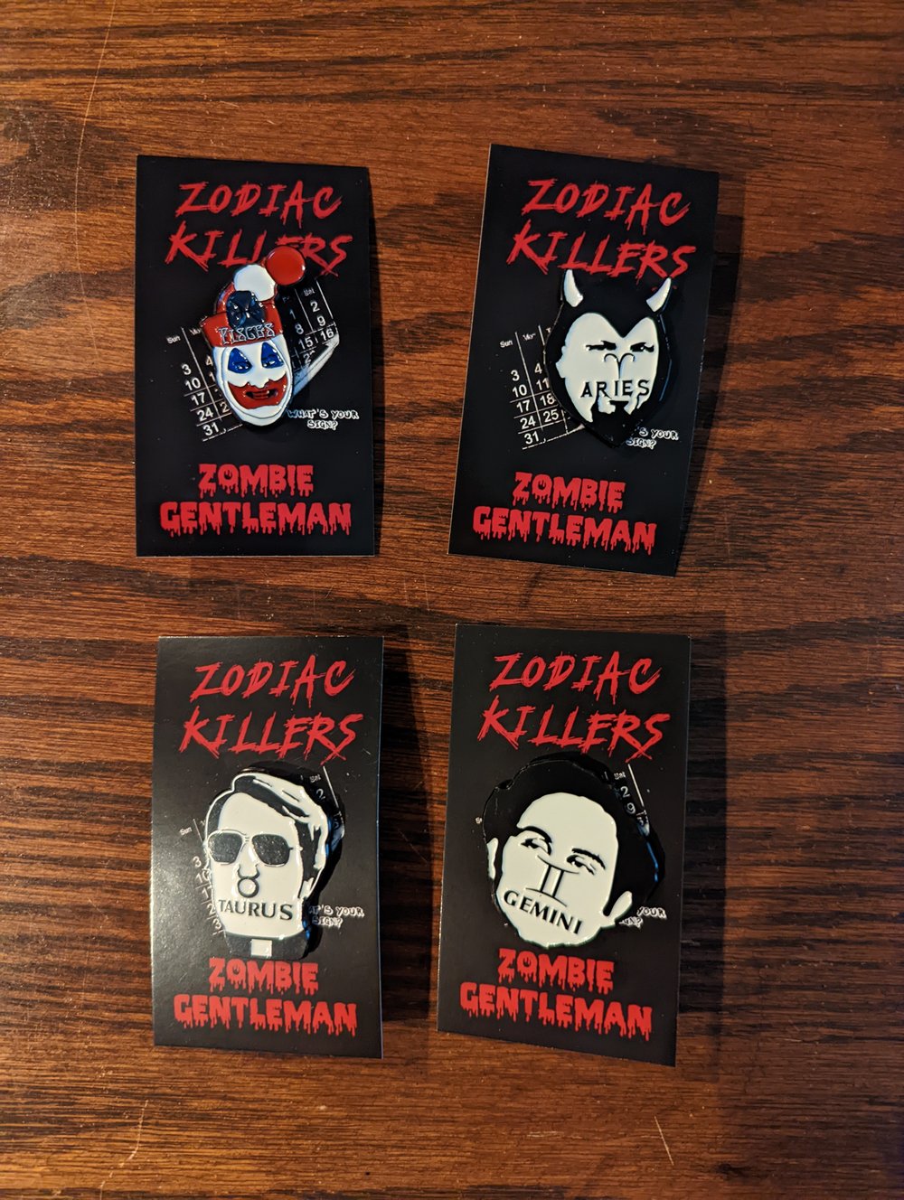 Zodiac Killers Enamel Pins