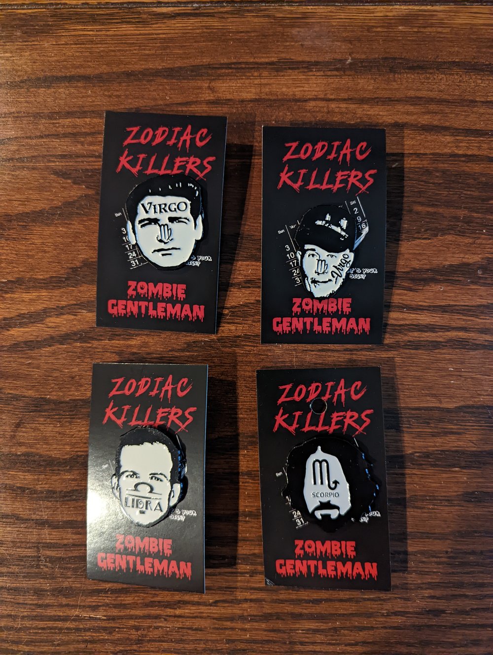 Zodiac Killers Enamel Pins