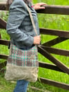Upcycled wool skirt bag