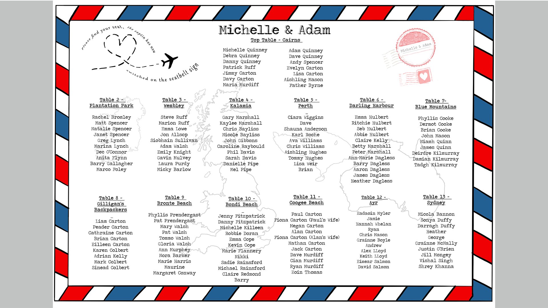 Wedding Table Plan Examples | Fingerdoodles