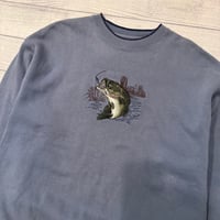 Image 2 of Vintage Blue Bass Crewneck - XL